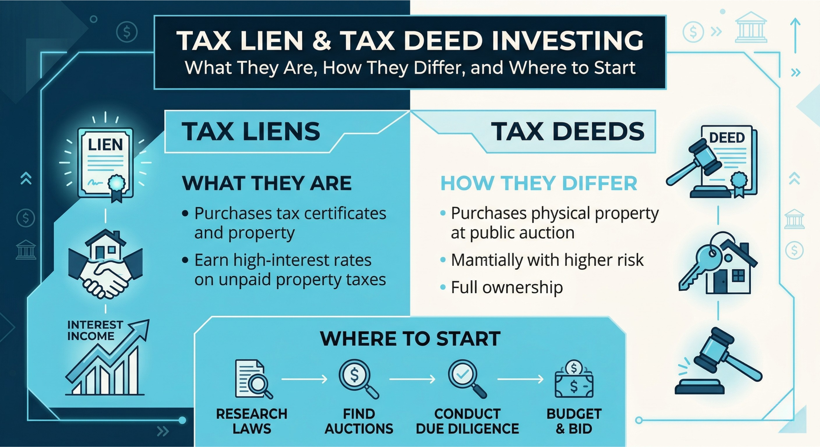 Tax Lien and Tax Deed Investing: What They Are, How They Differ, and Where to Start